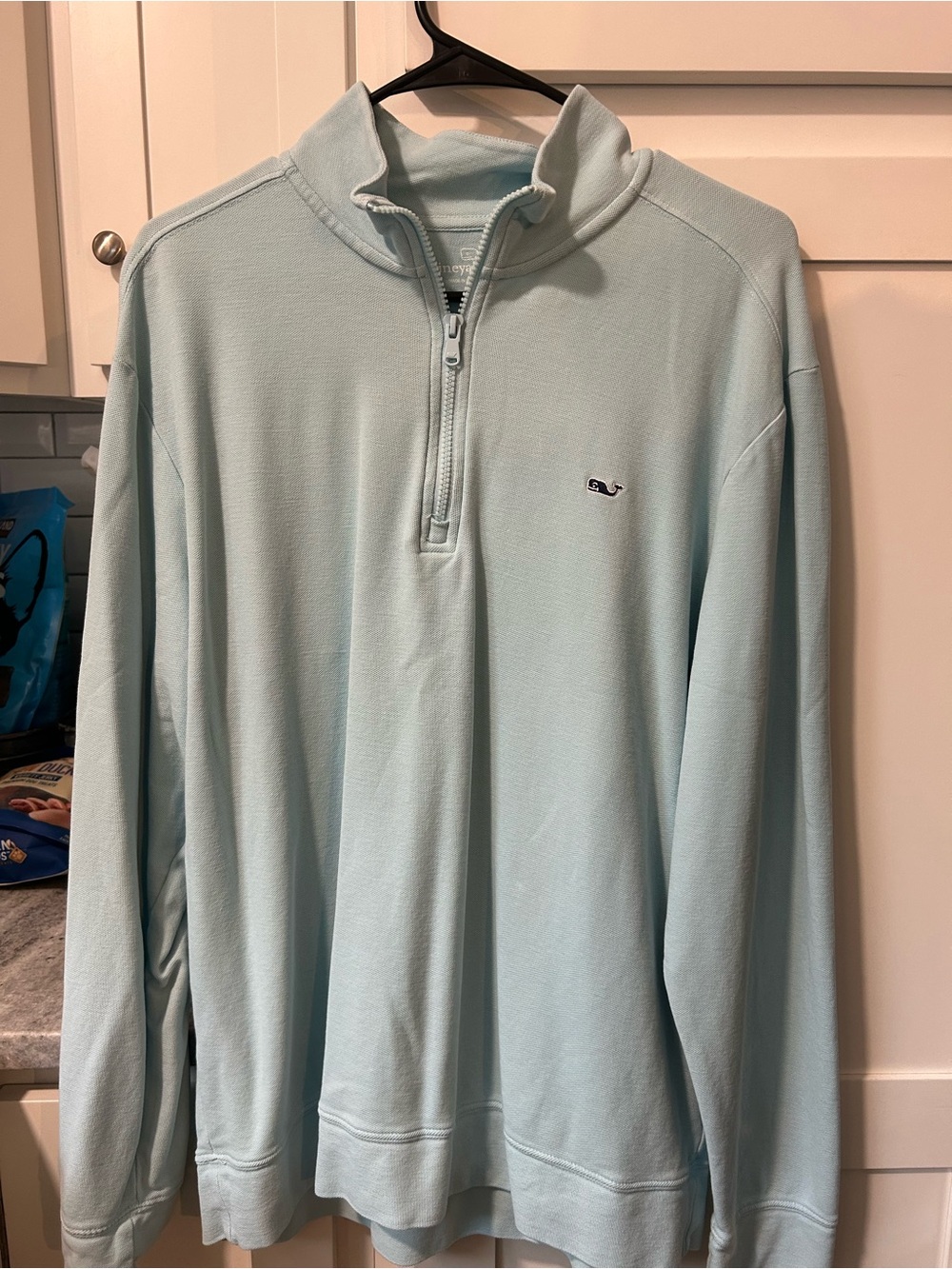 Vineyard Vines Men's Pale Blue Half-Zip Sweater